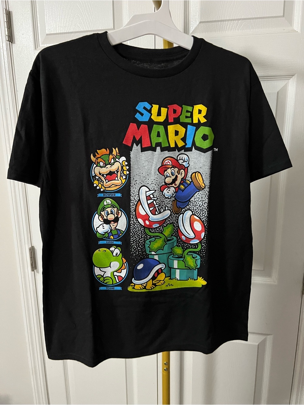 Nintendo Black Super Mario Character Graphic Tee